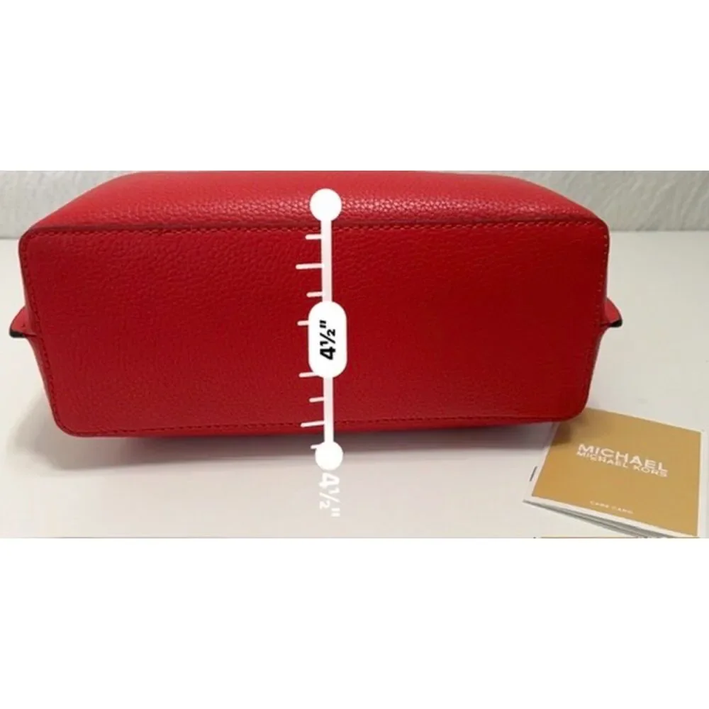 Michael Kors Emilia Small Pebbled Leather Satchel in bright red